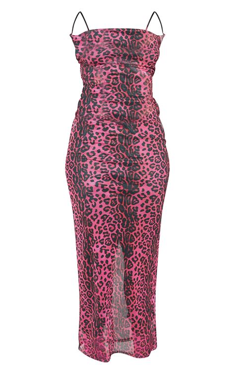 pink leopard print dress